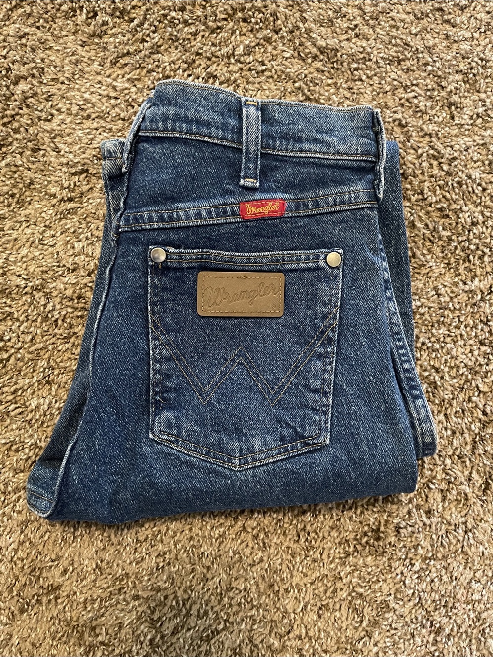 Wrangler Women's Straight Leg Dark Blue Denim Jeans